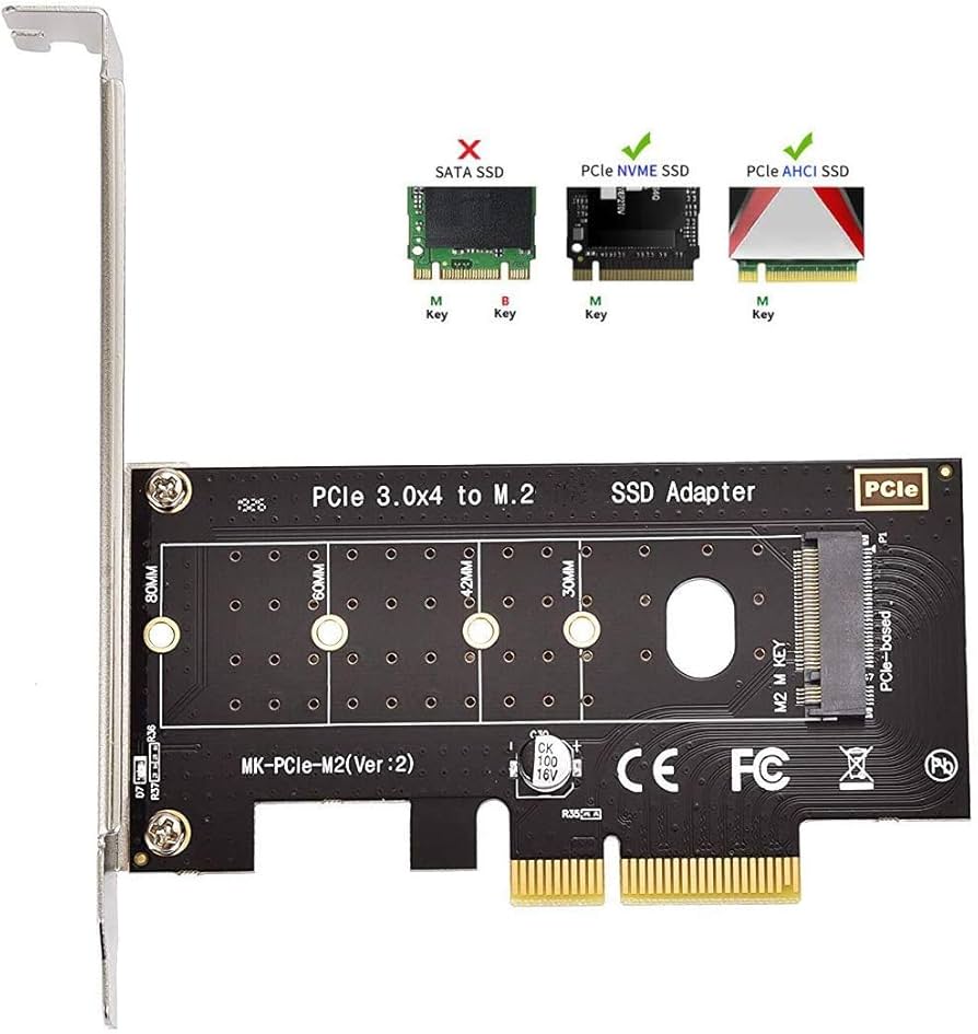 Amazon | M.2 NVME - PCIe 3.0 x4 アダプター M.2 SSD - PCI-e